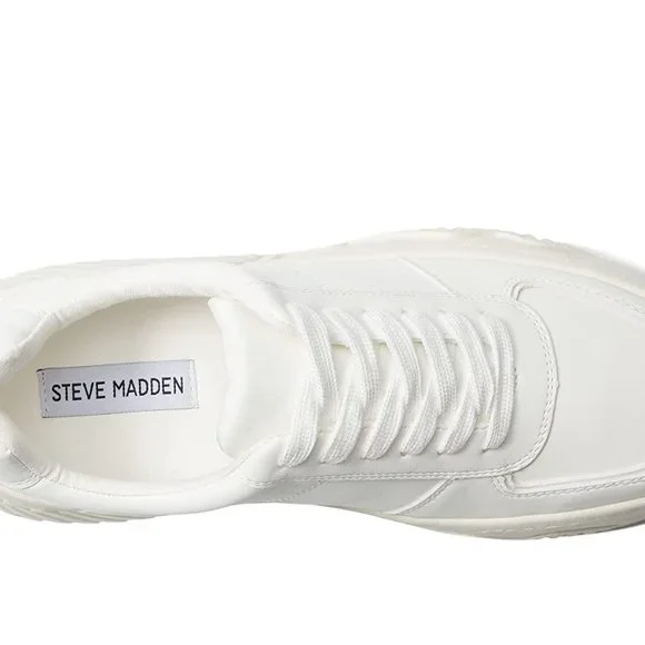 Steve Madden Sonic White Platform Sneakers Flats Shoes Multi Size New - Picture 4 of 7
